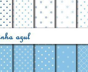 Papel digital Corujinha azul