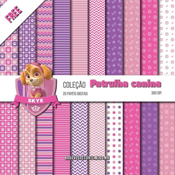 Papel digital Patrulha Canina Skye Papel digital Patrulha Canina Skye