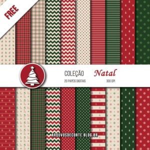 Papéis digitais – Arquivos de Corte Kit de Papel Digital de Natal