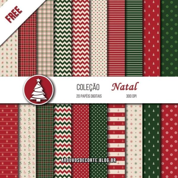 Kit de Papel Digital de Natal Kit de Papel Digital de Natal