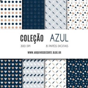 Kit de papel digital Azul