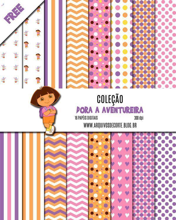 kit de papel digital dora a aventureira