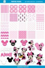 Kit de papel digital Minnie rosa