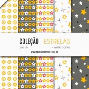 kit de papel digital estrelinhas