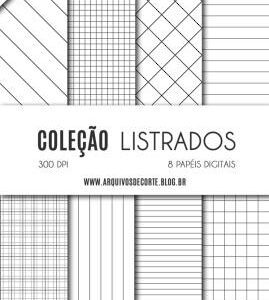 kit de papéis digitais listrados