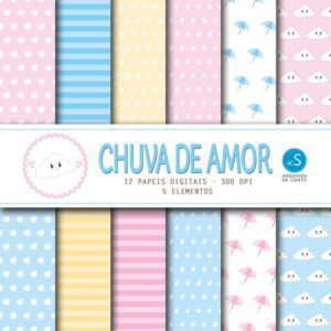 Papel digital Chuva de Amor