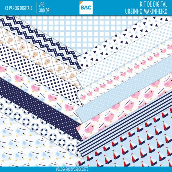 Kit Digital Ursinho Marinheiro