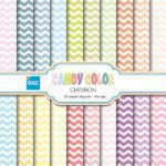 Papel Digital Chevron Candy Color