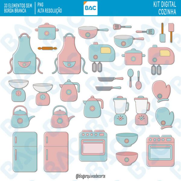 clip-art-kit-papel-digital-cozinha Kit Digital Cozinha