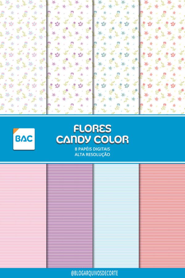 Papel Digital Flores Candy Color Papel Digital Flores Candy Color