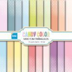 Papel Digital Meio Tom Triângulos Candy Color