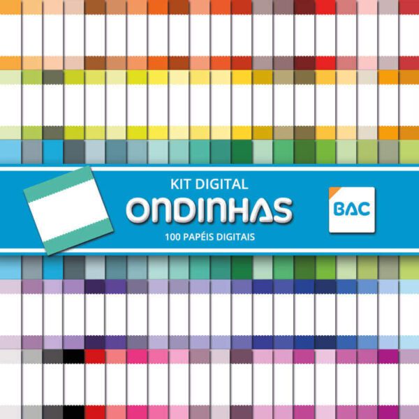 Kit de Papel Digital Ondinhas 100 cores Kit de Papel Digital Ondinhas 100 cores