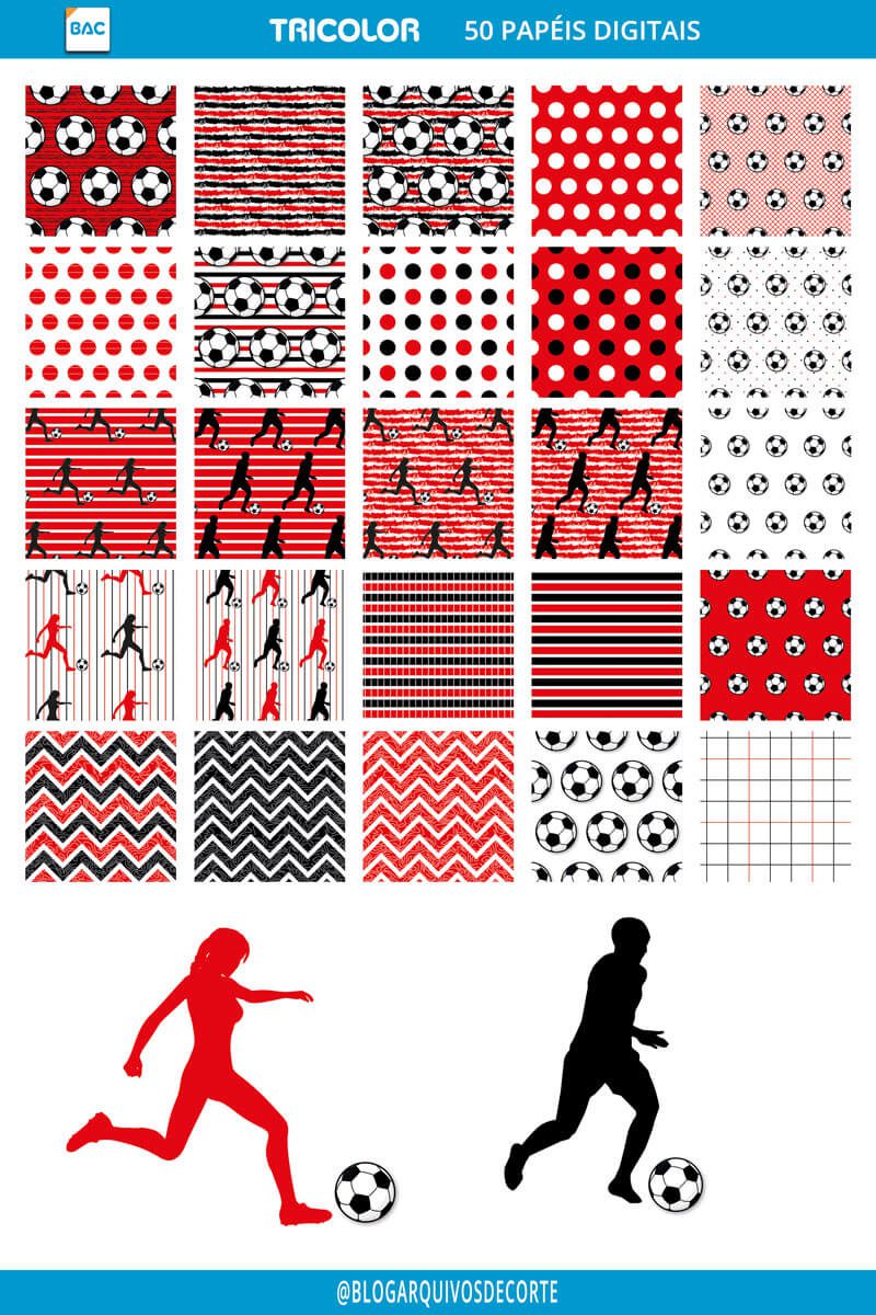 Kit de Papel Digital Tricolor Paulista