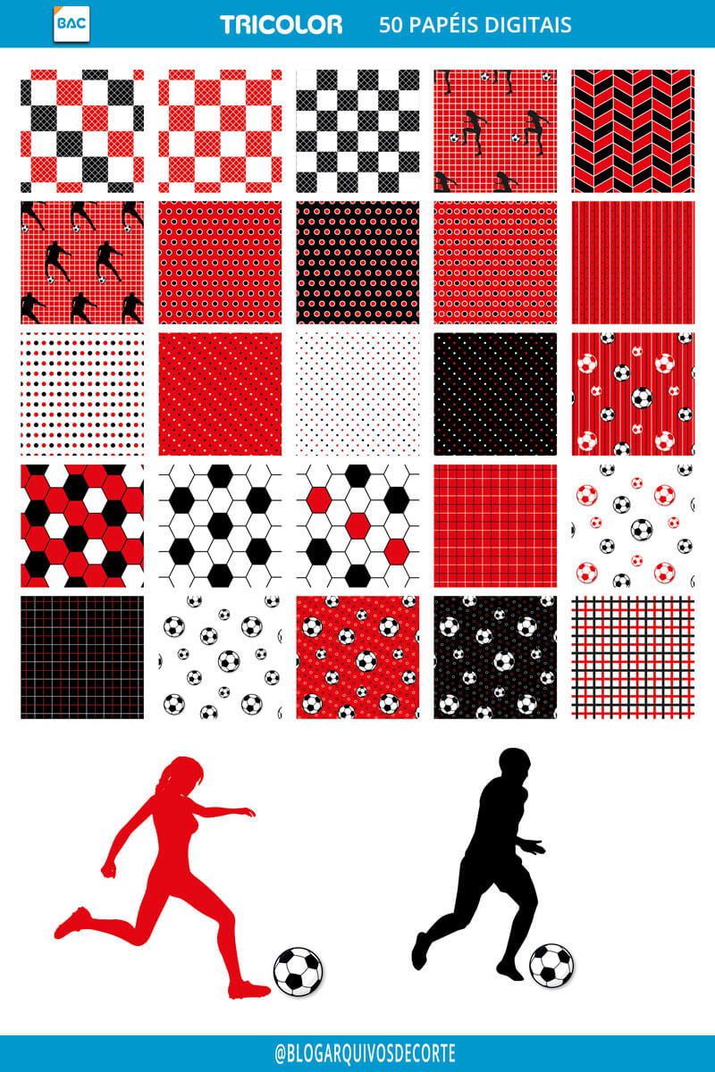 Kit de Papel Digital Tricolor Paulista