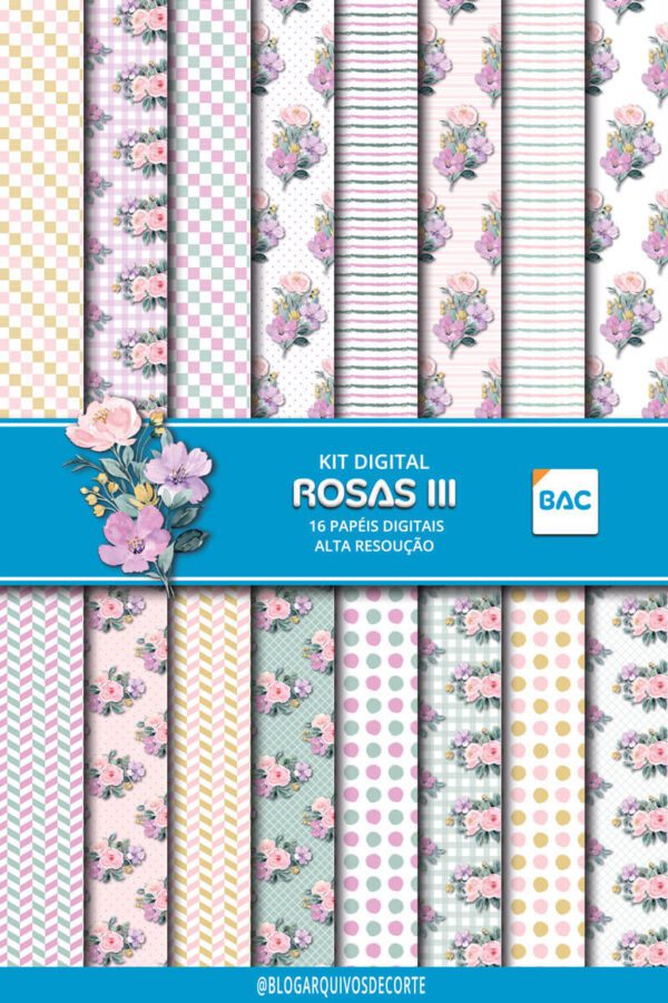 Papel digital Floral Rosas Papel digital Floral Rosas
