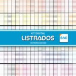 Kit de Papel Digital Listrados - 100 cores
