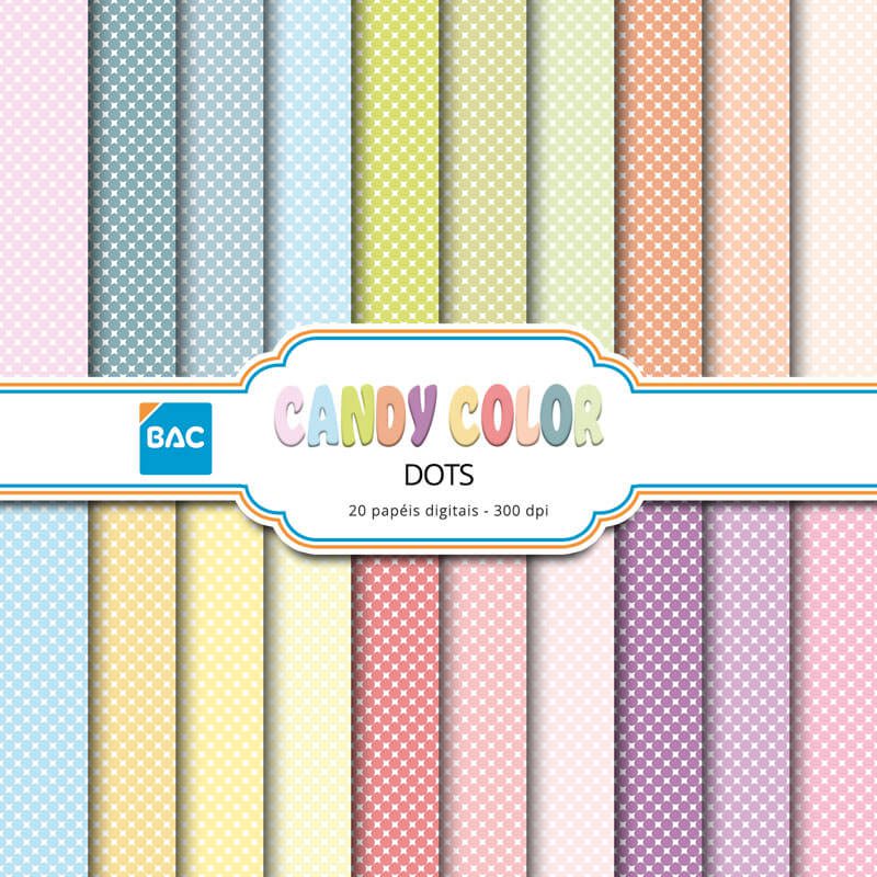 Papel digital Candy Color Dots