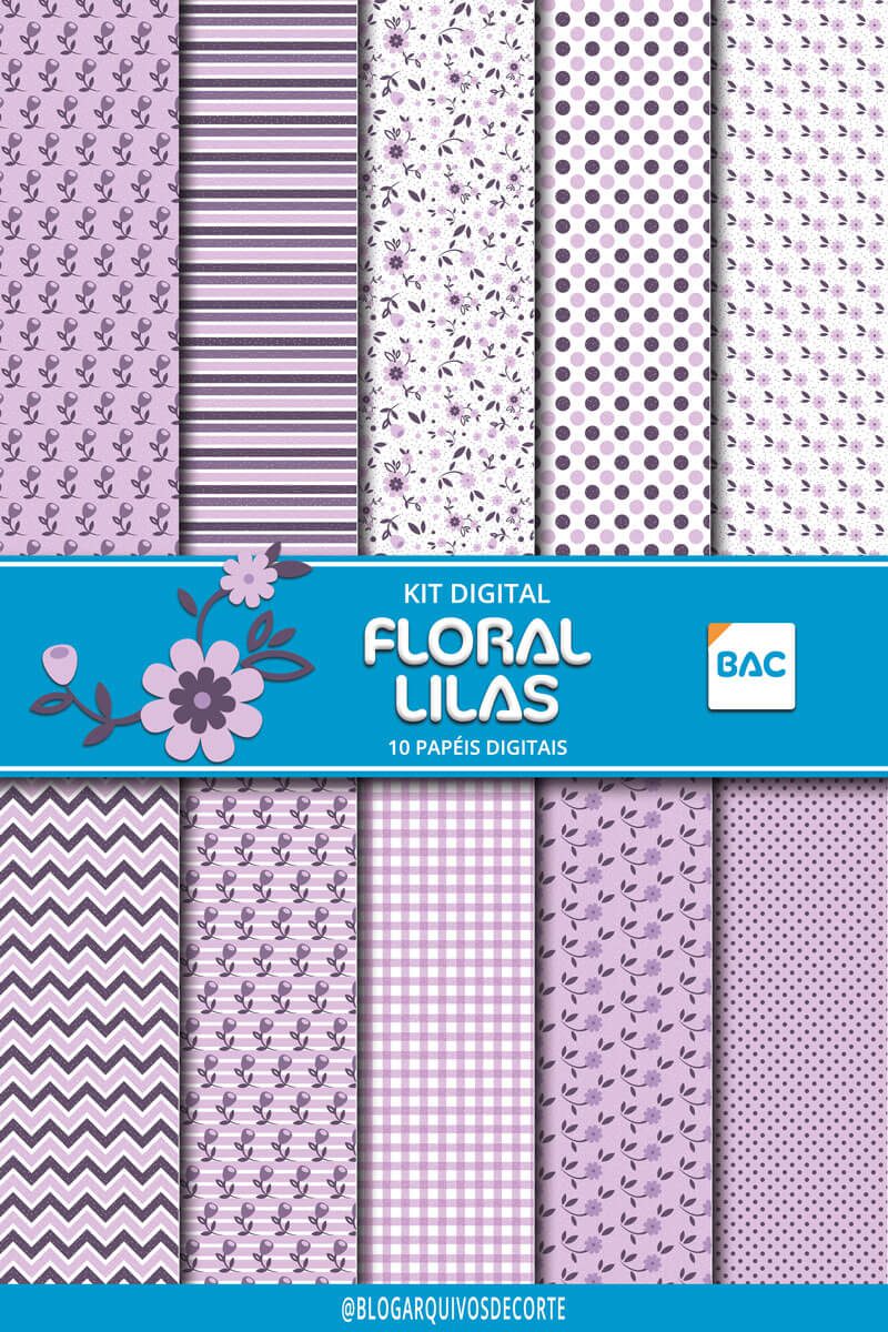 Papel Digital Floral Lilás
