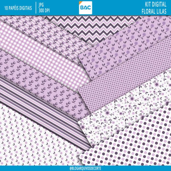 Papel Digital Floral Lilás