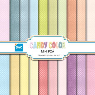 Papel Digital Mini Poá Candy Color