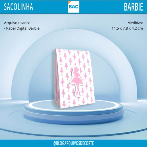 sacolinha-barbie Kit Digital Festa Barbie - Sacolinha da Barbie