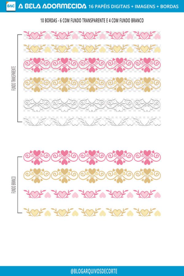 bordas_a-bela-adormecida Papel Digital A Bela Adormecida