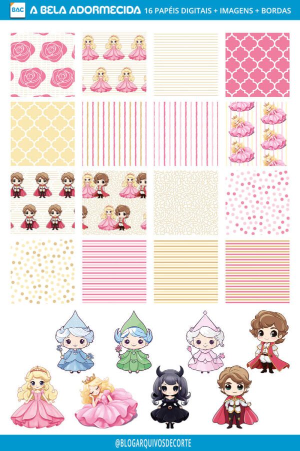 kit_de_papel_digital_a-bela-adormecida Papel Digital A Bela Adormecida