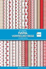 Papel Digital Natal Vermelho e Bege