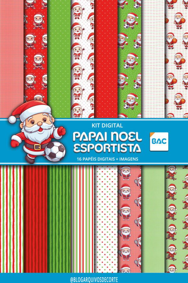 Papel Digital Papai Noel Esportista