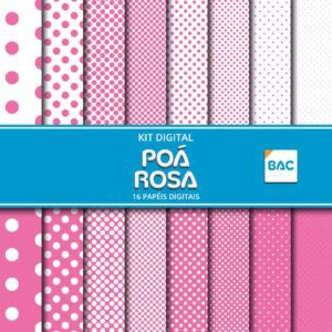 Papel Digital Poá Rosa