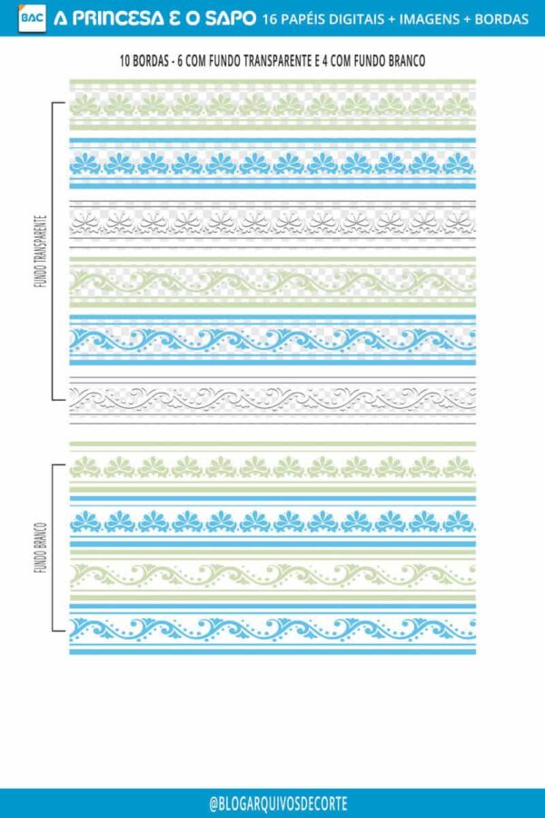 bordas_a-princesa-e-o-sapo Papel Digital A Princesa e o Sapo