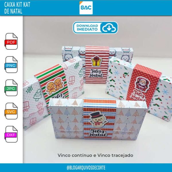 caixa-kit-kat-natal-molde Caixa Kit Kat de Natal
