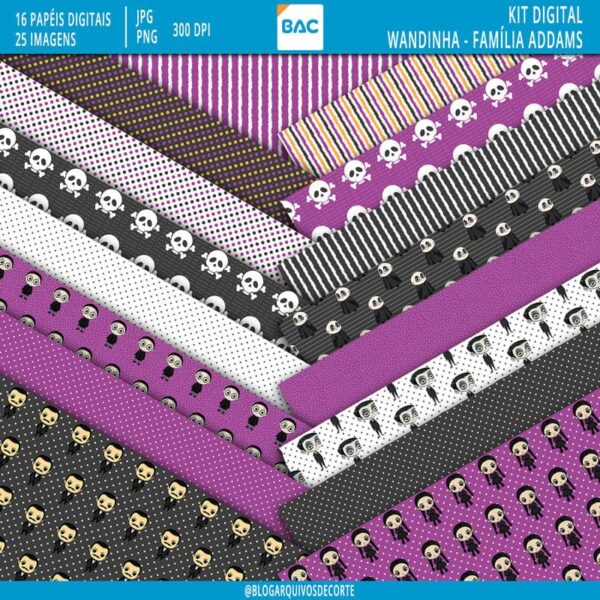 Papel Digital Wandinha - Família Addams