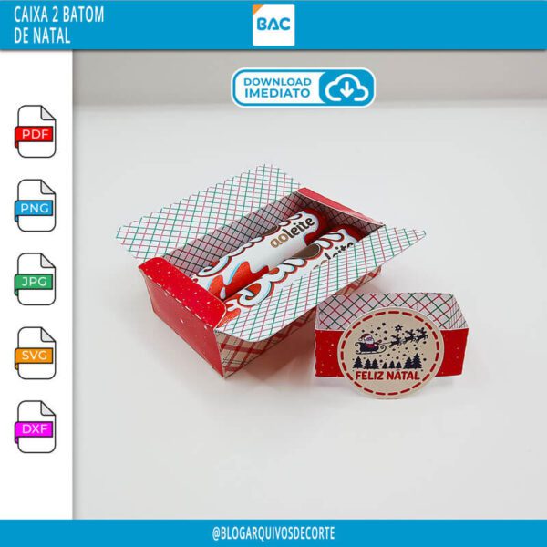 Caixa de Natal para 2 Chocolates Baton