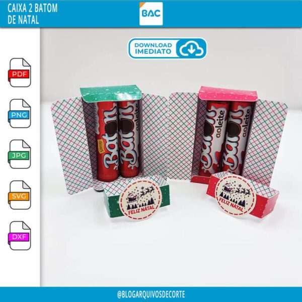 Caixa de Natal para 2 Chocolates Baton