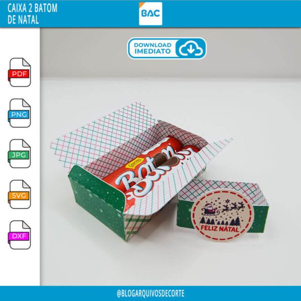 Caixa de Natal para 2 Chocolates Baton