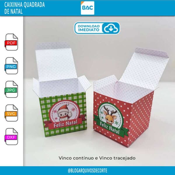 Caixinha Quadrada de Natal