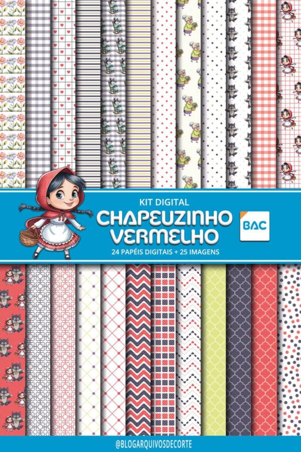 kit_digital_chapeuzinho-vermelho Papel Digital Chapeuzinho Vermelho
