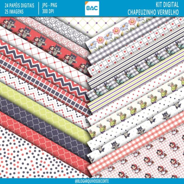 papel_digital_chapeuzinho-vermelho Papel Digital Chapeuzinho Vermelho