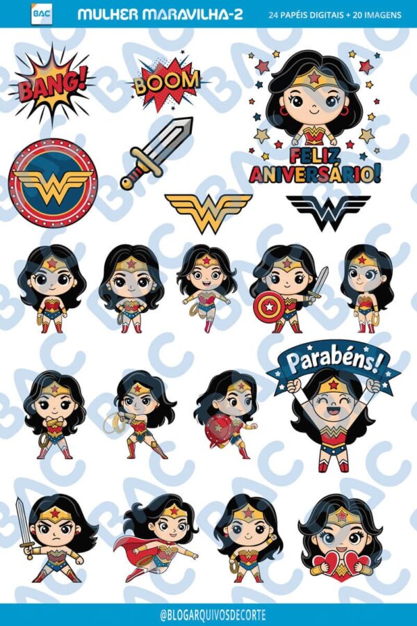 Kit de Papel Mulher Maravilha 2