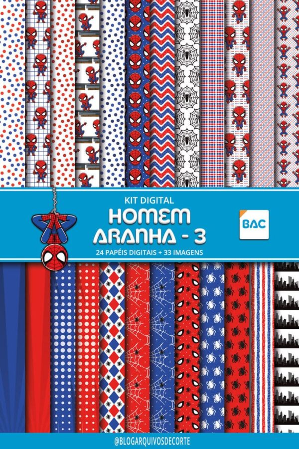 Kit de Papel Digital Homem Aranha 3 Kit de Papel Digital Homem Aranha 3