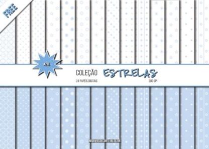 Papel digital Estrelas azul