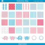 Papel digital Elefantinho Baby