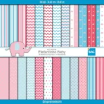 Papel digital Elefantinho Baby