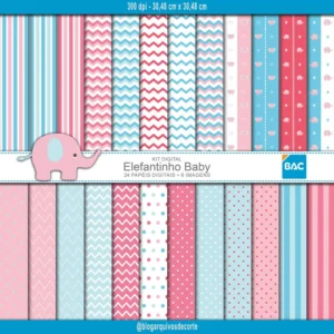 Papel digital Elefantinho Baby