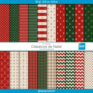Kit de Papel Digital de Natal - Clássicos
