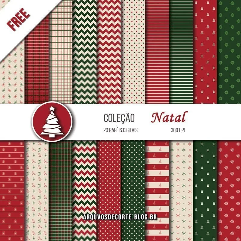 Kit de Papel Digital de Natal