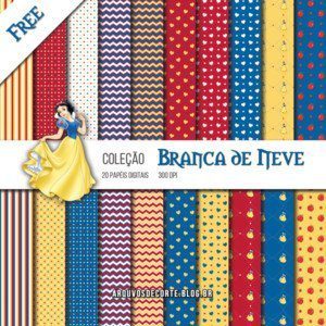 Kit de papel digital Branca de Neve