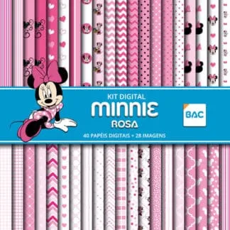 Kit de papel digital Minnie rosa