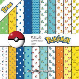 kit de papel digital pokemon grátis